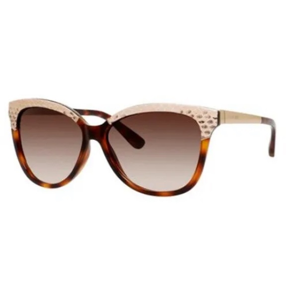 JIMMY CHOO INES/S INES AXX Dark Havana Cat Eye Sunglasses 58-14 New Authentic - Picture 2 of 12